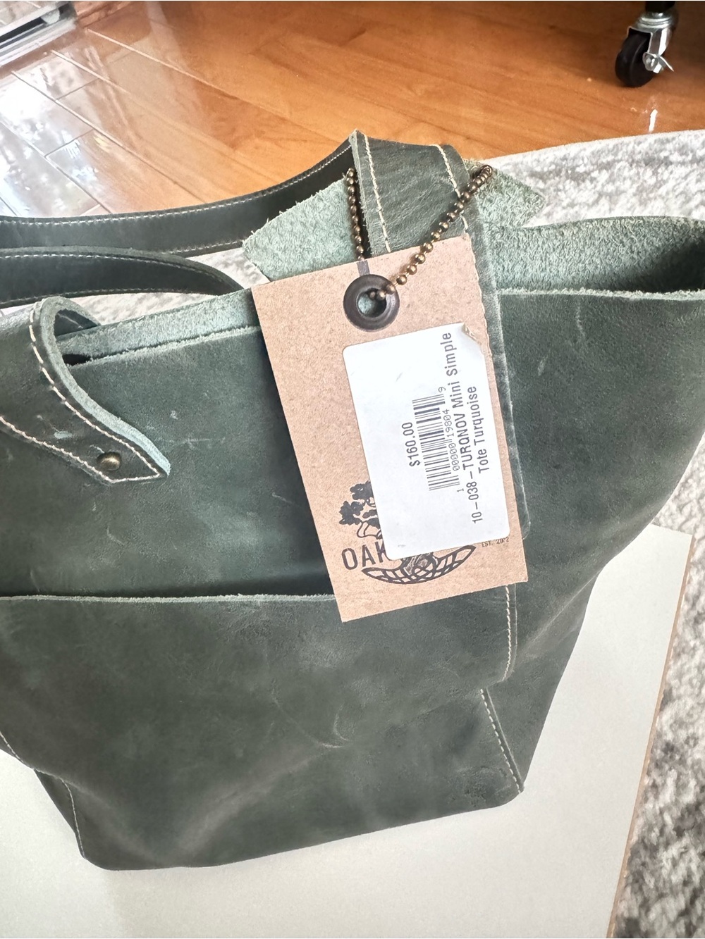 Oak River genuine leather tote bag NWT